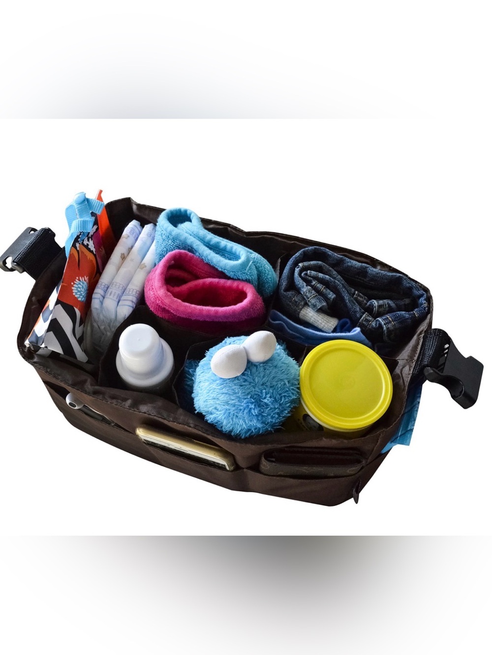 MommyDaddy & Me Black Diaper Bag Organizer Insert NWT Stroller Caddy